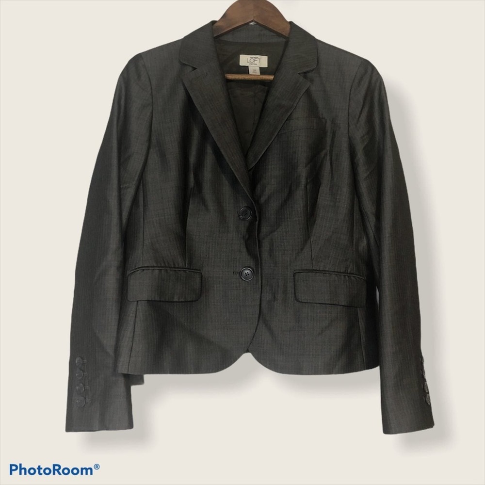 LOFT Ann Taylor Petites Striped Blazer Size 10P
